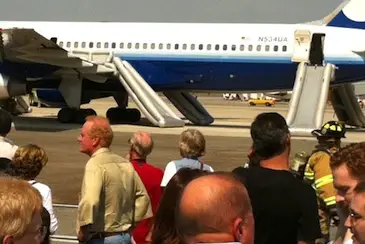 The plane after it was evacuated, via @jodiontheweb's Twitter account